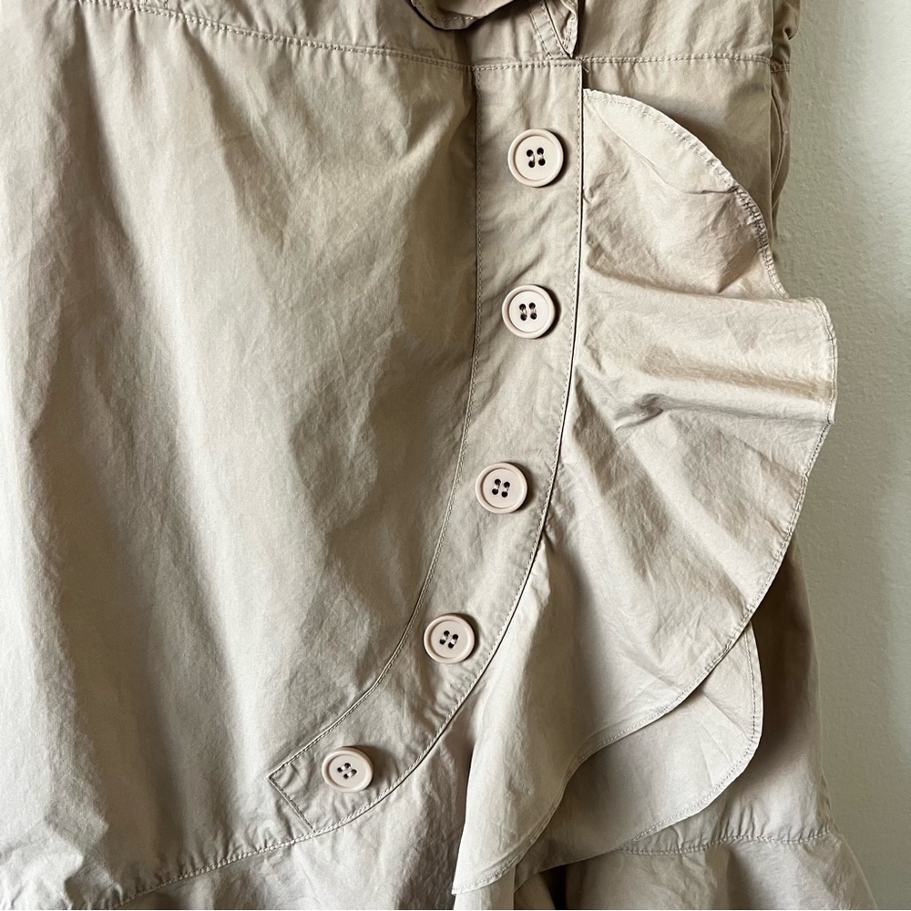 Marissa Webb x RTR Khaki Ruffle Wrap Dress Tan V-Neck Mini Button Front‎ size 0 - Picture 7 of 16